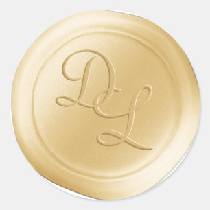 Butter Yellow 2 Letter Monogram Wax Seal Stickers