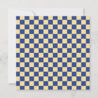 Butter yellow and blue checkered board pattern