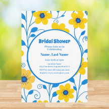 Butter Yellow and Blue Floral-Bridal Shower