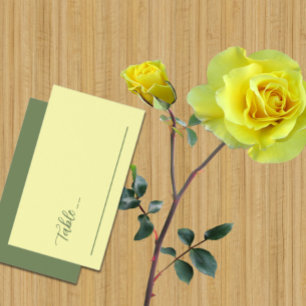 Butter Yellow and Sage Minimalist Wedding Place Card