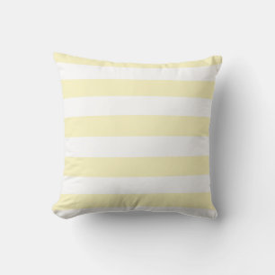Butter Yellow and White Stripes Cushion