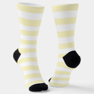 Butter Yellow and White Stripes Socks