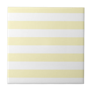 Butter Yellow and White Stripes Tile
