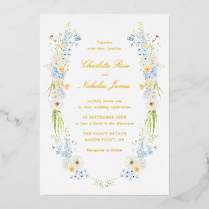 Butter Yellow Baby Blue Floral Wedding