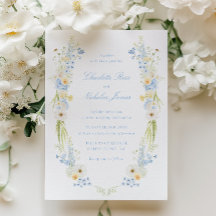 Butter Yellow Baby Blue Floral Wedding