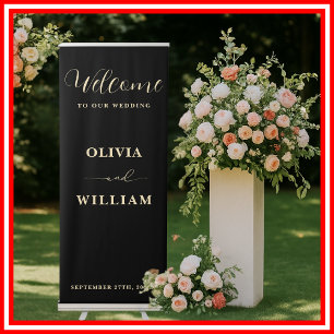 Butter Yellow Black Wedding Welcome Sign