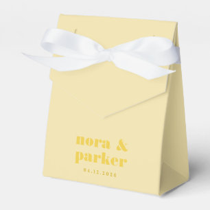 Butter Yellow Bold Typography Simple Wedding Favour Box