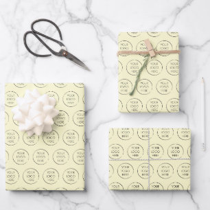 Butter Yellow Branded Your Logo Business Packaging Wrapping Paper Sheet