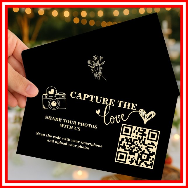Butter Yellow Capture The Love QR Code Wedding Enclosure Card (Creator Uploaded)