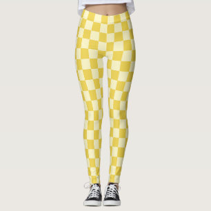 Butter Yellow Chequerboard Leggings