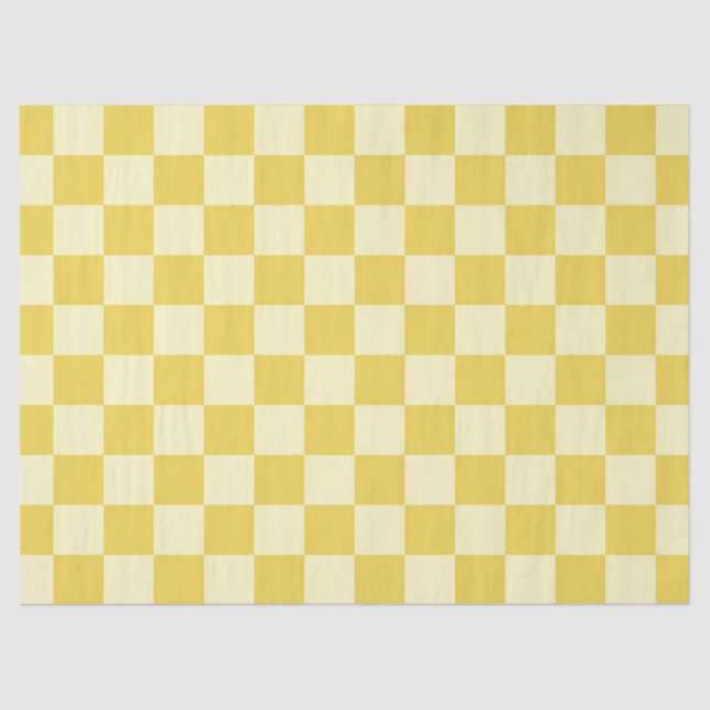 Butter Yellow Chequerboard Tissue Paper (Front)