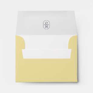Butter Yellow Chic Minimalist Monogram Wedding Envelope