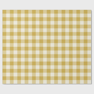 Butter Yellow Classic Chequered Gingham Wrapping Paper
