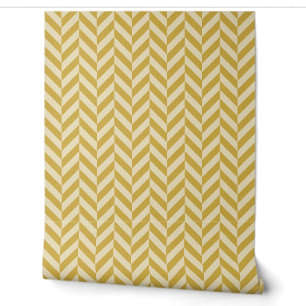 Butter Yellow Classic Herringbone Weave Wallpaper