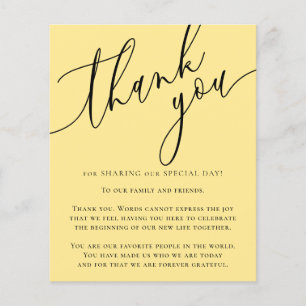 Butter Yellow Custom Photo Budget Thank You Flyer