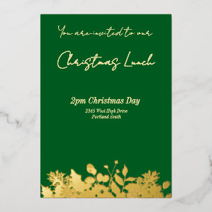 Butter Yellow & Deep Green Floral Merry Christmas