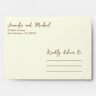 Butter Yellow Elegant with Floating Balloons  Envelope