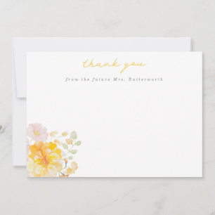 Butter Yellow Floral Bridal Shower Thank You