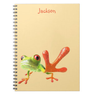 Butter Yellow Green & Orange Frog Notebook