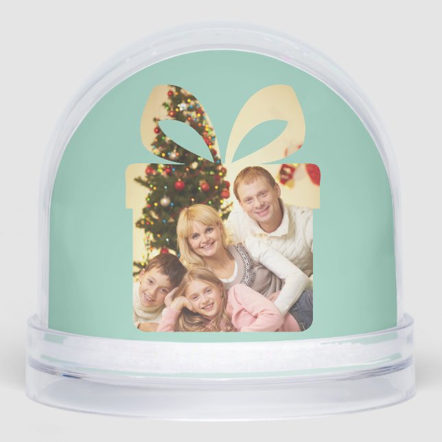 Butter yellow & Green Watercolor Christmas Tree Snowglobe (Front)