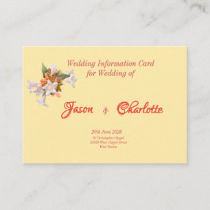 Butter Yellow & Honeysuckle Photo Wedding Enclosure Card