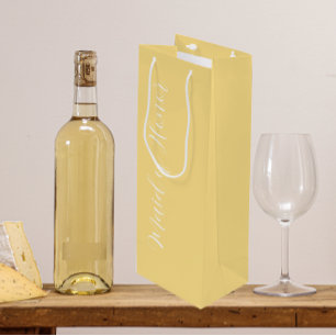 Butter Yellow Maid of Honour Stylised Script Wine Gift Bag