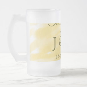 Butter yellow pastel the wedding of couple name le frosted glass beer mug