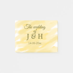 Butter yellow pastel the wedding of couple name le post-it notes