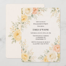 Butter Yellow Peach Ivory Floral Engagement Party