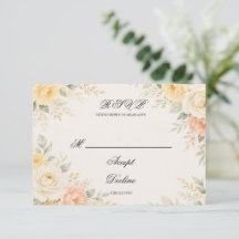 Butter Yellow Peach & Ivory Floral Wedding