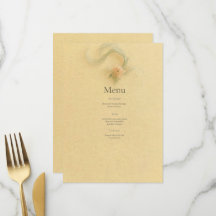 Butter Yellow Peach Ranunculus Wedding Menu