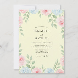 Butter Yellow Petal Wedding Invitation