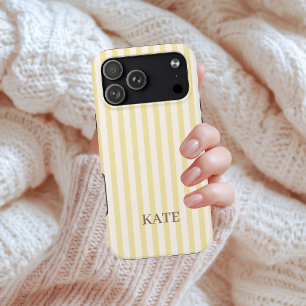 Butter Yellow Preppy Striped Nurse Lawyer Monogram