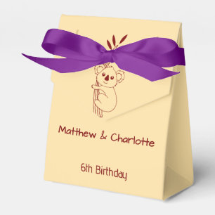 Butter Yellow & Red Australian Animals Birthday  Favour Box