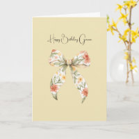 Butter Yellow Red Floral Bow Birthday