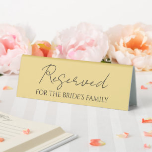 Butter Yellow Reserved for Bride's Family Wedding