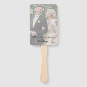 Butter-Yellow Rose Bouquet Wedding Photo Hand Fan