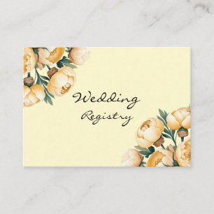 Butter-Yellow Rose Bouquet Wedding Registry Enclosure Card