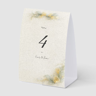 Butter Yellow Sage Table Number Card