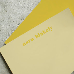 Butter Yellow Simple Personalised Card