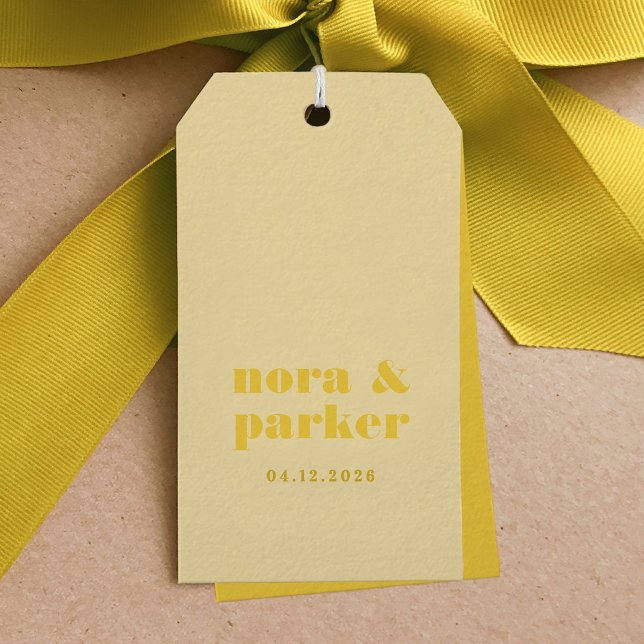 Butter Yellow Simple Wedding Gift Tags (Butter Yellow Simple Wedding Gift Tags)