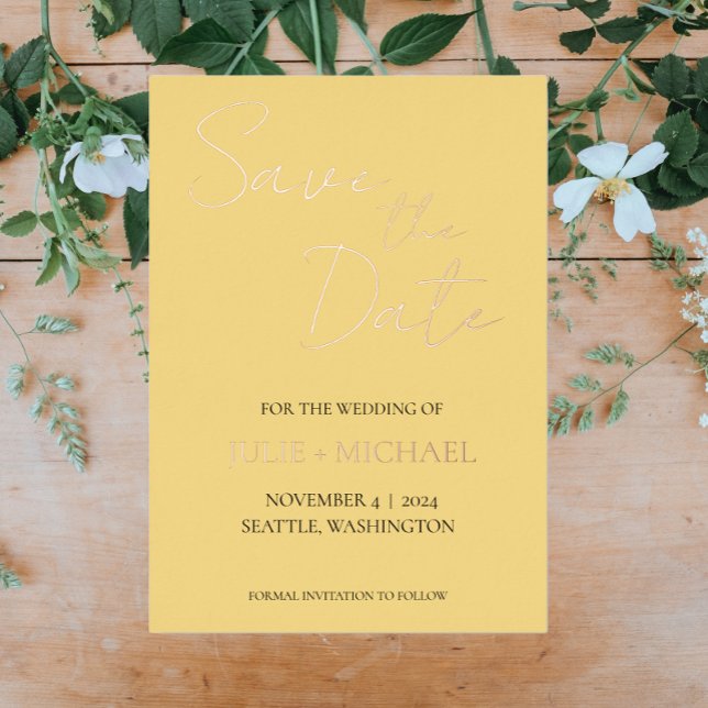 Butter Yellow Simple Wedding Save the Date (In Situ Wedding)