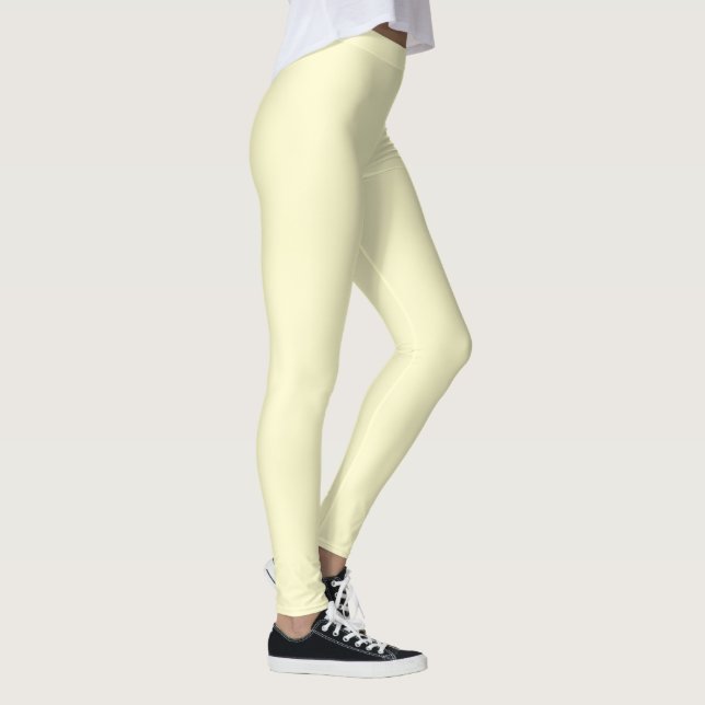 Butter Yellow Solid Colour | Classic Elegant Leggings (Right)