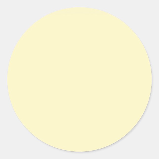 Butter Yellow Solid Colour Classic Round Sticker (Front)