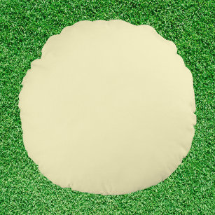 Butter Yellow Solid Colour Round Cushion