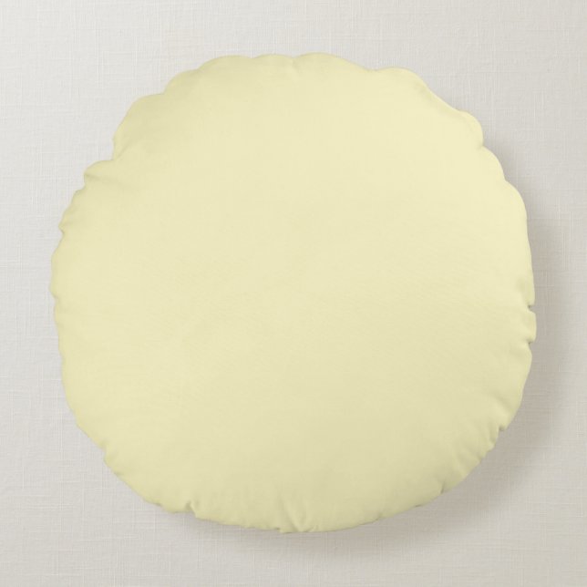 Butter Yellow Solid Colour Round Cushion (Front)