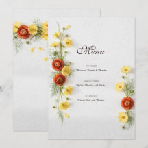 Butter Yellow Terracotta Garden Menu Card
