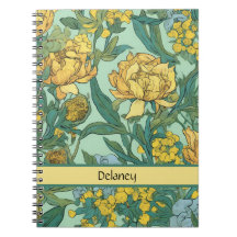 Butter Yellow Vintage Retro Floral