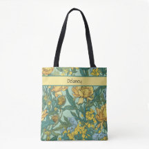 Butter Yellow Vintage Retro Floral