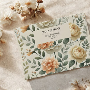 Butter Yellow Watercolor Floral Elegant Modern Envelope